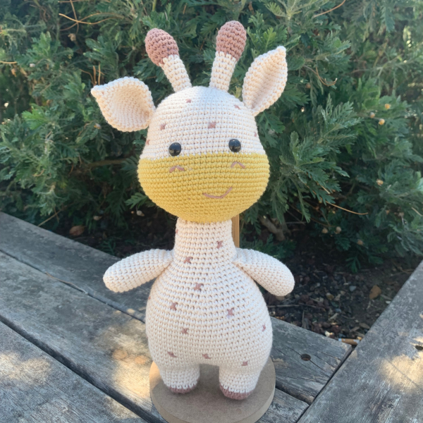 Organik Pamuk El Örgüsü Zürafa – 30 cm Sarı