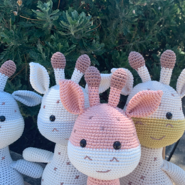 Organik Pamuk El Örgüsü Zürafa – 30 cm Sarı