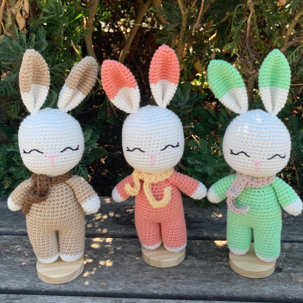 İki Renkli Organik Pamuk Tavşan Uyku Arkadaşı – 22 cm