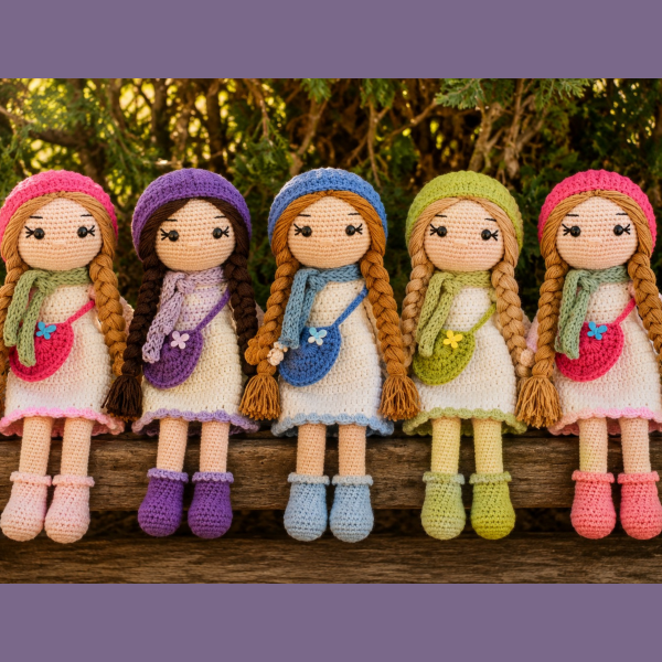 Snowflake Kış Bebeği – 33 cm Organik Pamuk Oyun Arkadaşı Amigurumi