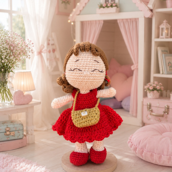 Organik Pamuk 22 cm Oyun Arkadaşı Amigurumi Bebek