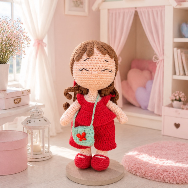 Organik Pamuk 22 cm Oyun Arkadaşı Amigurumi Bebek