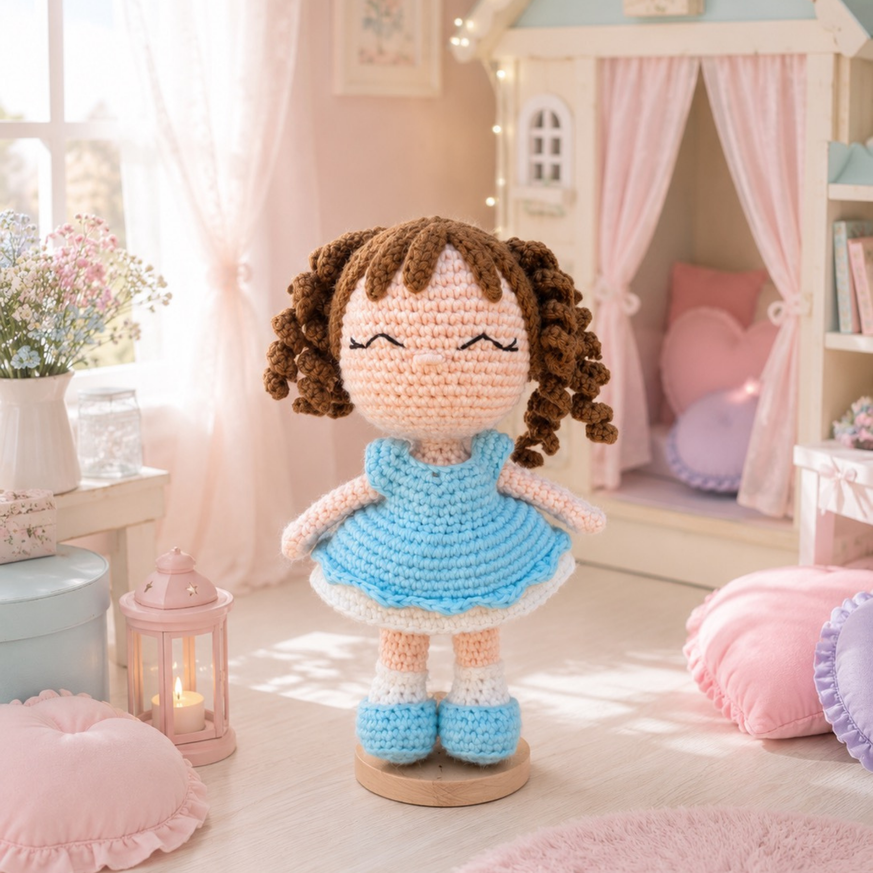 Organik Pamuk 18 cm Oyun Arkadaşı Amigurumi Bebek