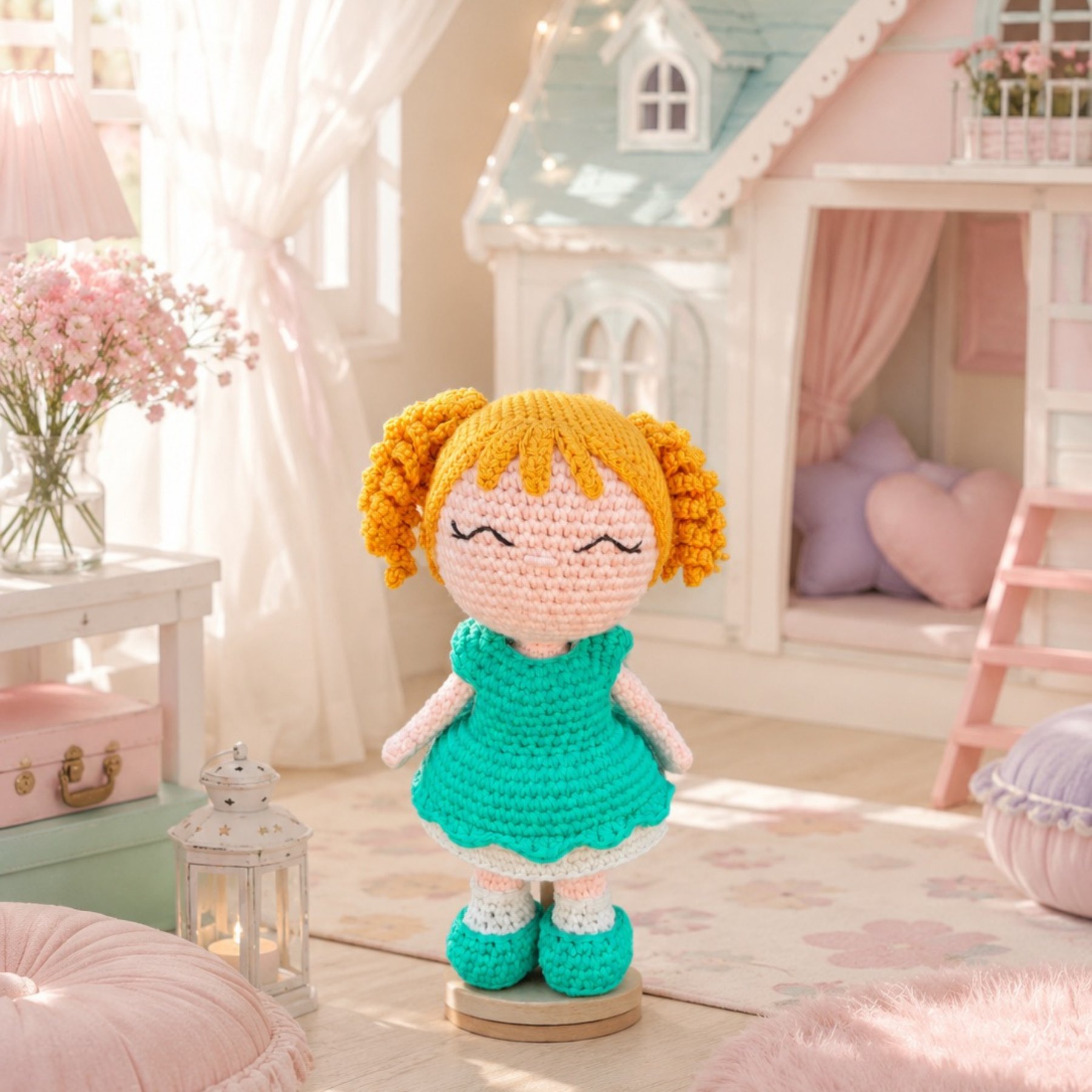 Organik Pamuk 18 cm Oyun Arkadaşı Amigurumi Bebek