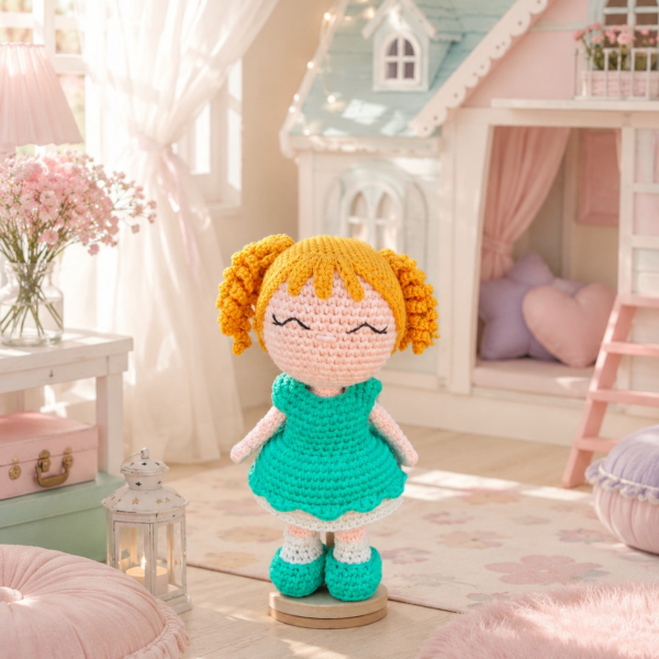 Organik Pamuk 18 cm Oyun Arkadaşı Amigurumi Bebek