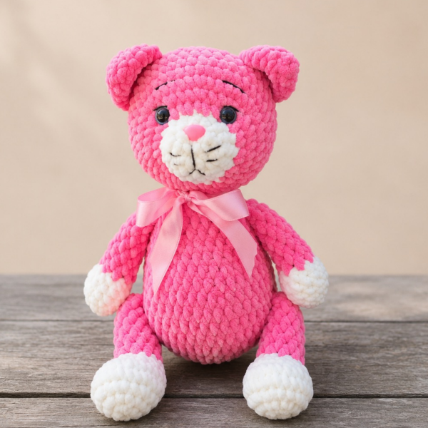 Kadife İpten Sevimli Kedi Oyun Arkadaşı – 30 cm