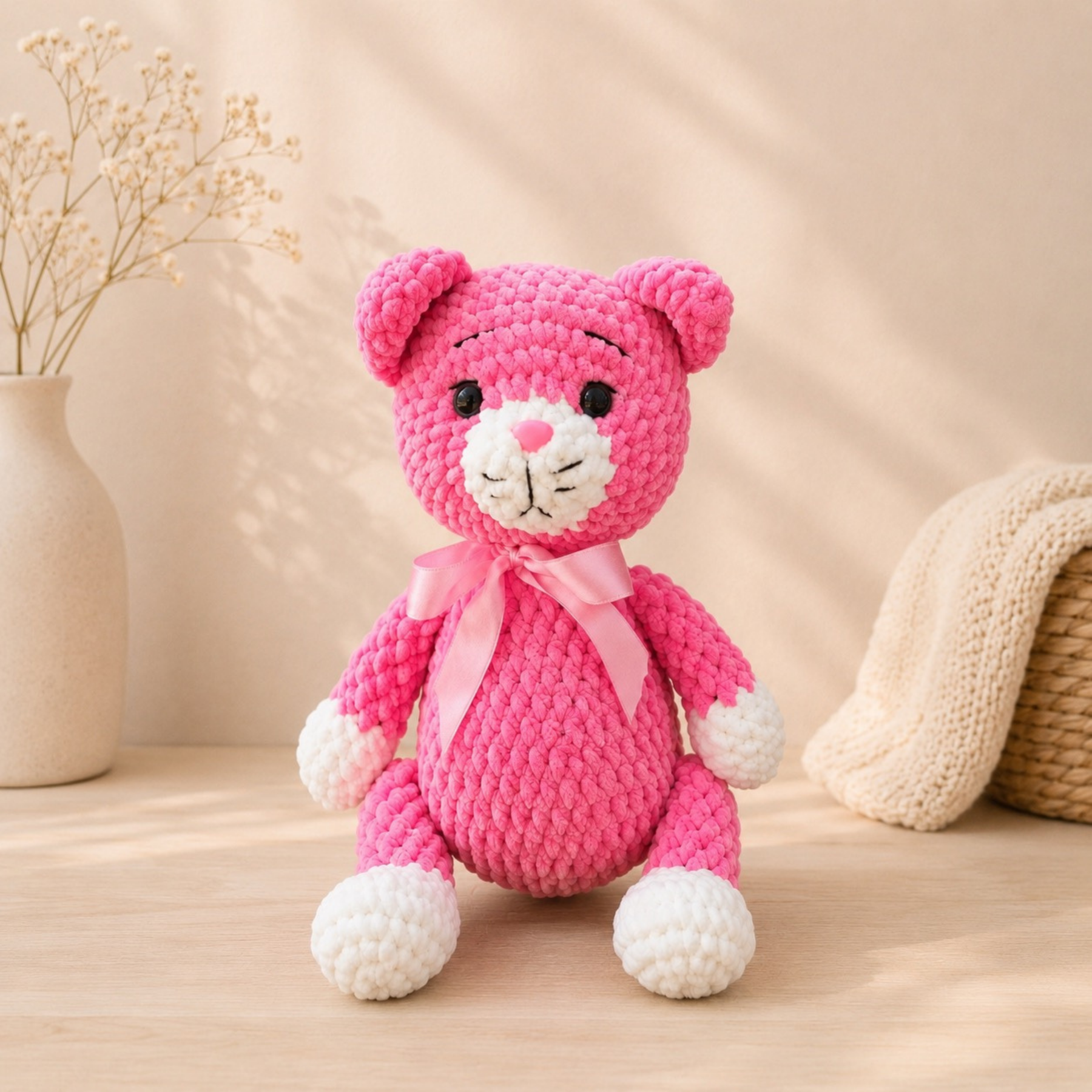 Kadife İpten Sevimli Kedi Oyun Arkadaşı – 30 cm