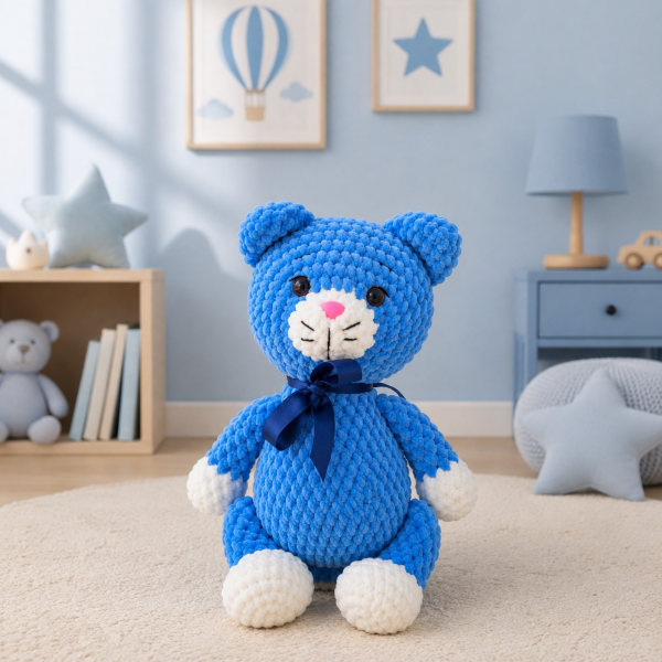Kadife İpten Sevimli Kedi Oyun Arkadaşı – 30 cm