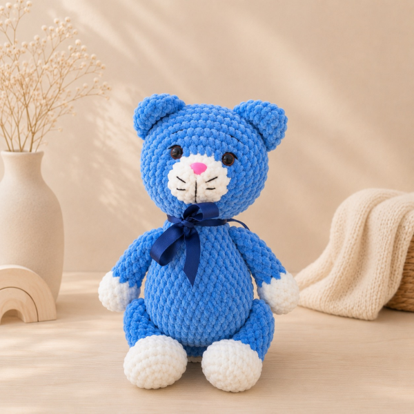 Kadife İpten Sevimli Kedi Oyun Arkadaşı – 30 cm
