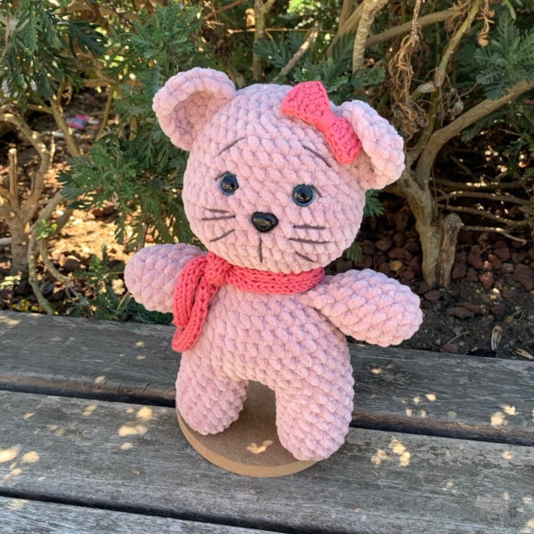Kadife İpten Sevimli Kedi Oyun Arkadaşı – 21 cm