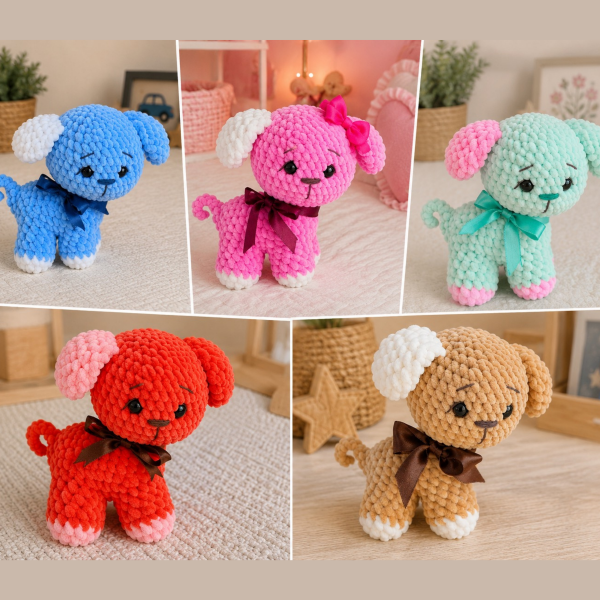 Kadife İpten Sevimli Köpek Oyun Arkadaşı – 18 cm