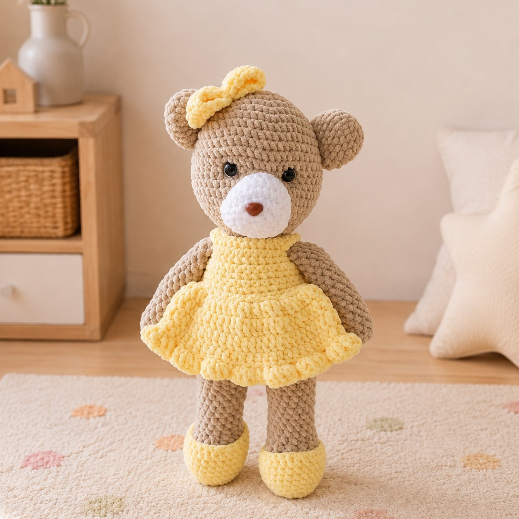 Kadife İpten Sevimli Ayıcık Oyun Arkadaşı – 45 cm