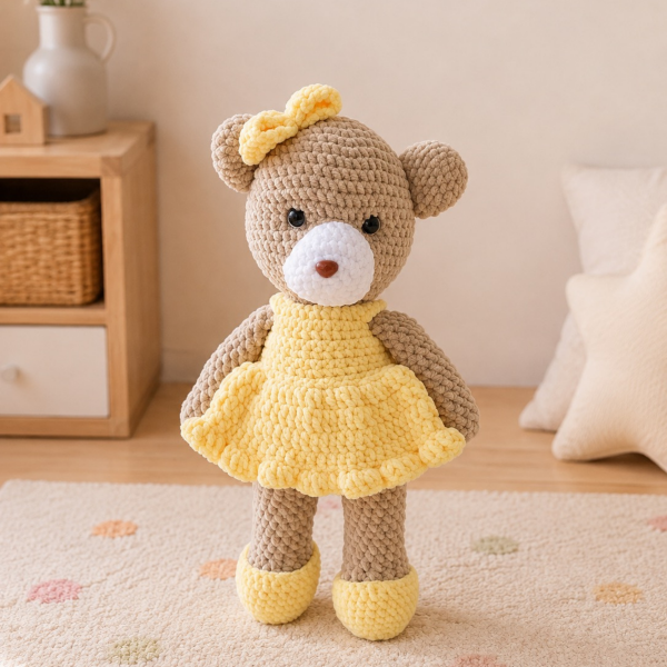 Kadife İpten Sevimli Ayıcık Oyun Arkadaşı – 45 cm