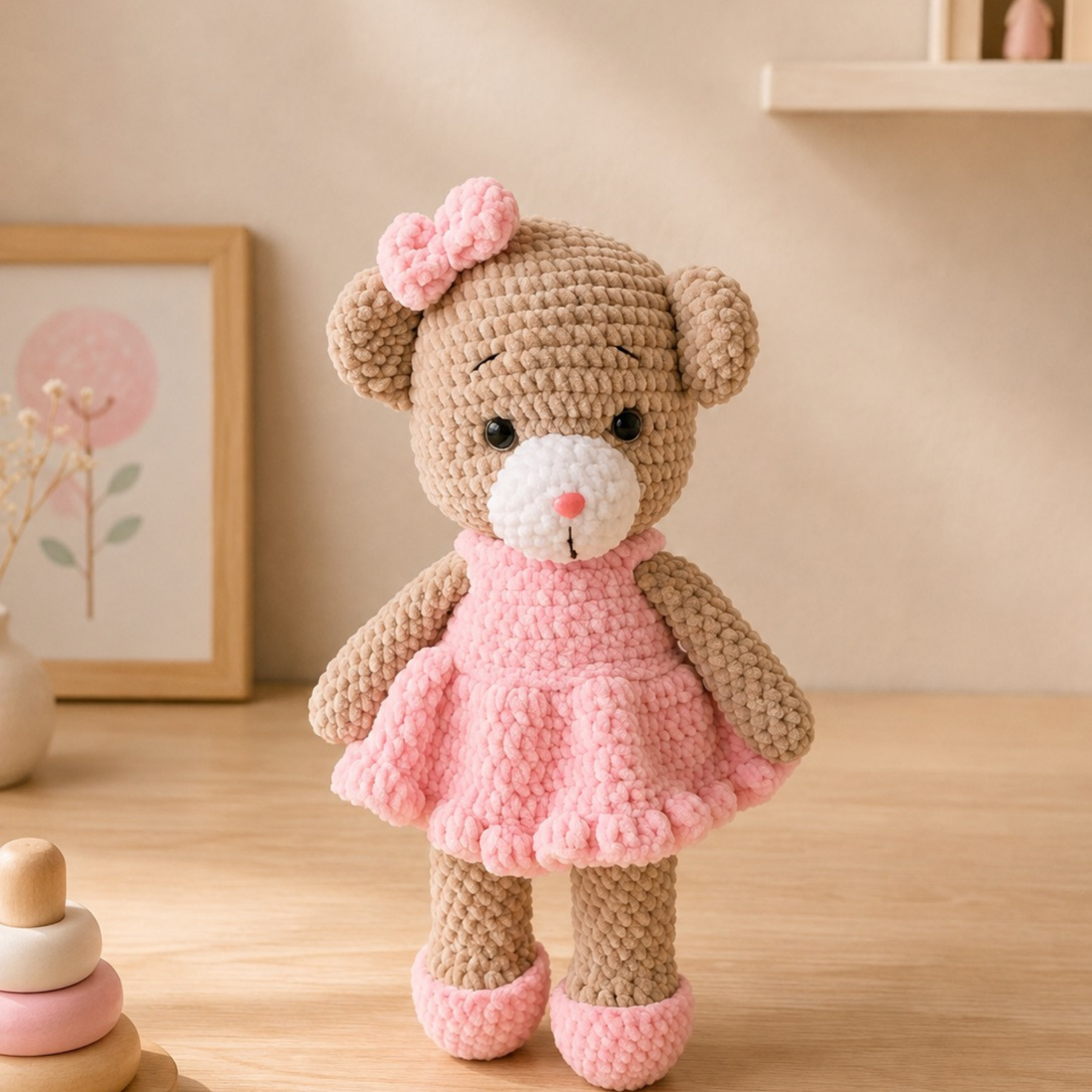 Kadife İpten Sevimli Ayıcık Oyun Arkadaşı – 45 cm