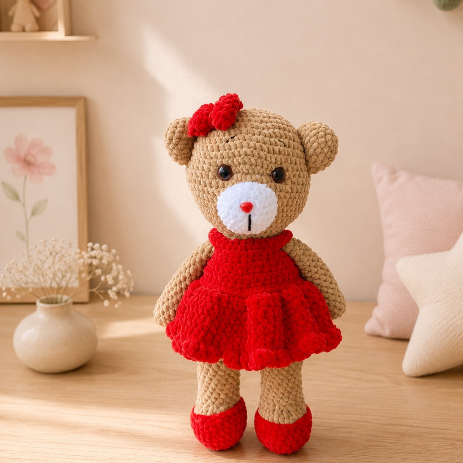 Kadife İpten Sevimli Ayıcık Oyun Arkadaşı – 45 cm