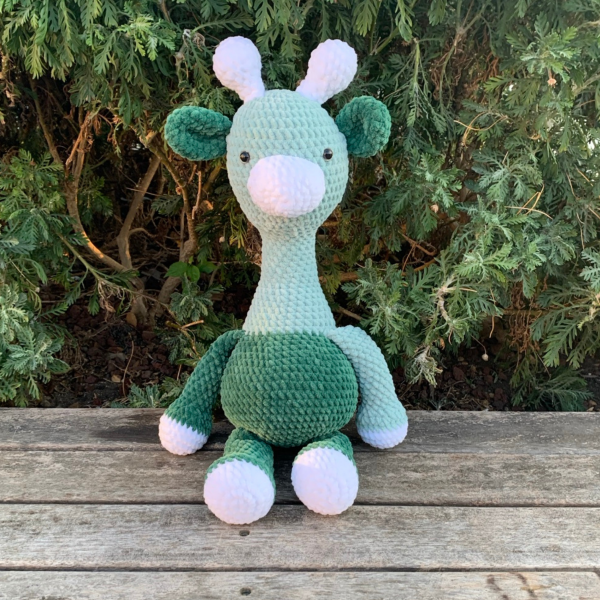 El Yapımı Amigurumi Kadife İp Zürafa  Oyuncak 52 cm