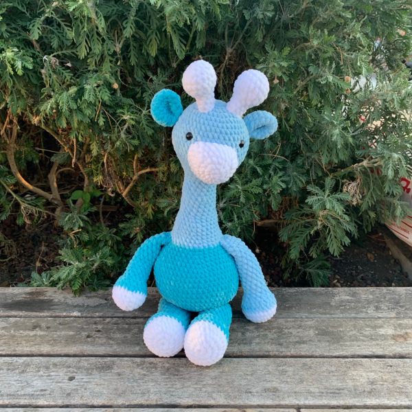 El Yapımı Amigurumi Kadife İp Zürafa  Oyuncak 52 cm