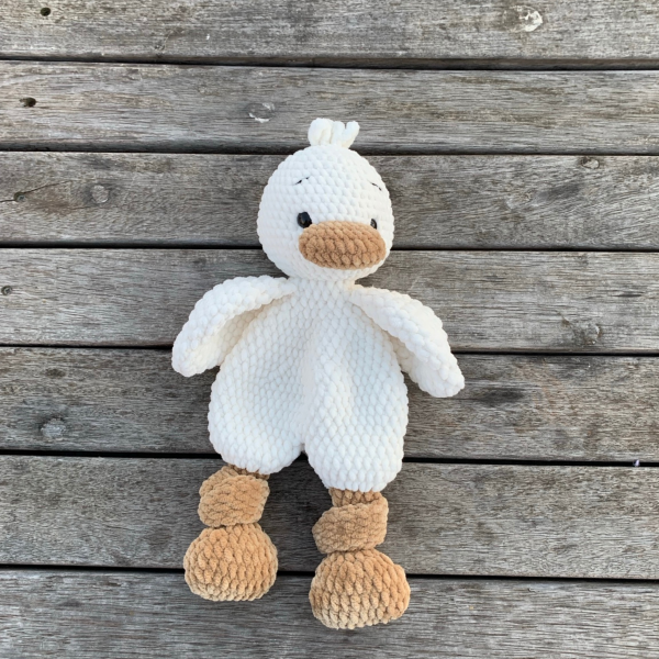 40 cm Amigurumi Ördek Uyku Arkadaşı – El Yapımı Yumuşak Kadife İp