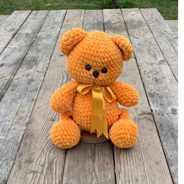 30 cm Kadife İp Amigurumi Ayıcık – El Yapımı Oyun Arkadaşı