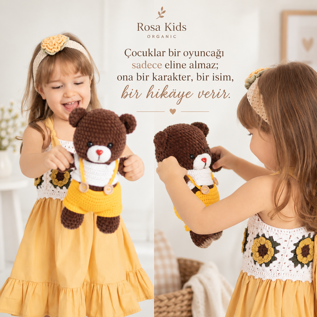 30 cmTulumlu Kadife İp Amigurumi Ayıcık – El Yapımı Oyun Arkadaşı