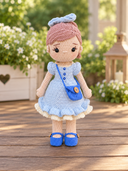 30 cm Organik Pamuk Oyun Arkadaşı Bebek – Amigurumi El Yapımı Bebek