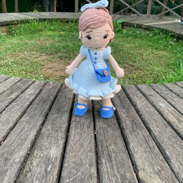 30 cm Organik Pamuk Oyun Arkadaşı Bebek – Amigurumi El Yapımı Bebek