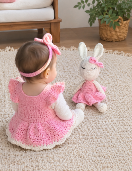 El Yapımı Organik Pamuk Uyku Arkadaşı   Pembe Tavşan 28 cm